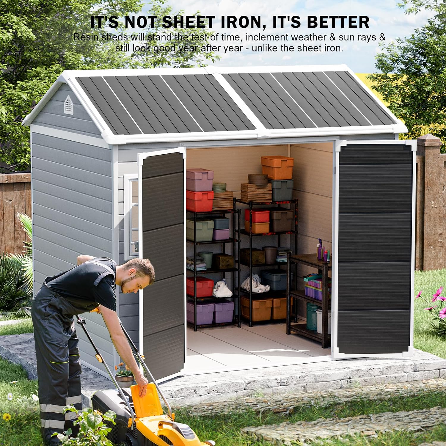 Gardening Tools Storage - Reçine Depolama Kulübesi, Zeminli ve Açılabilir