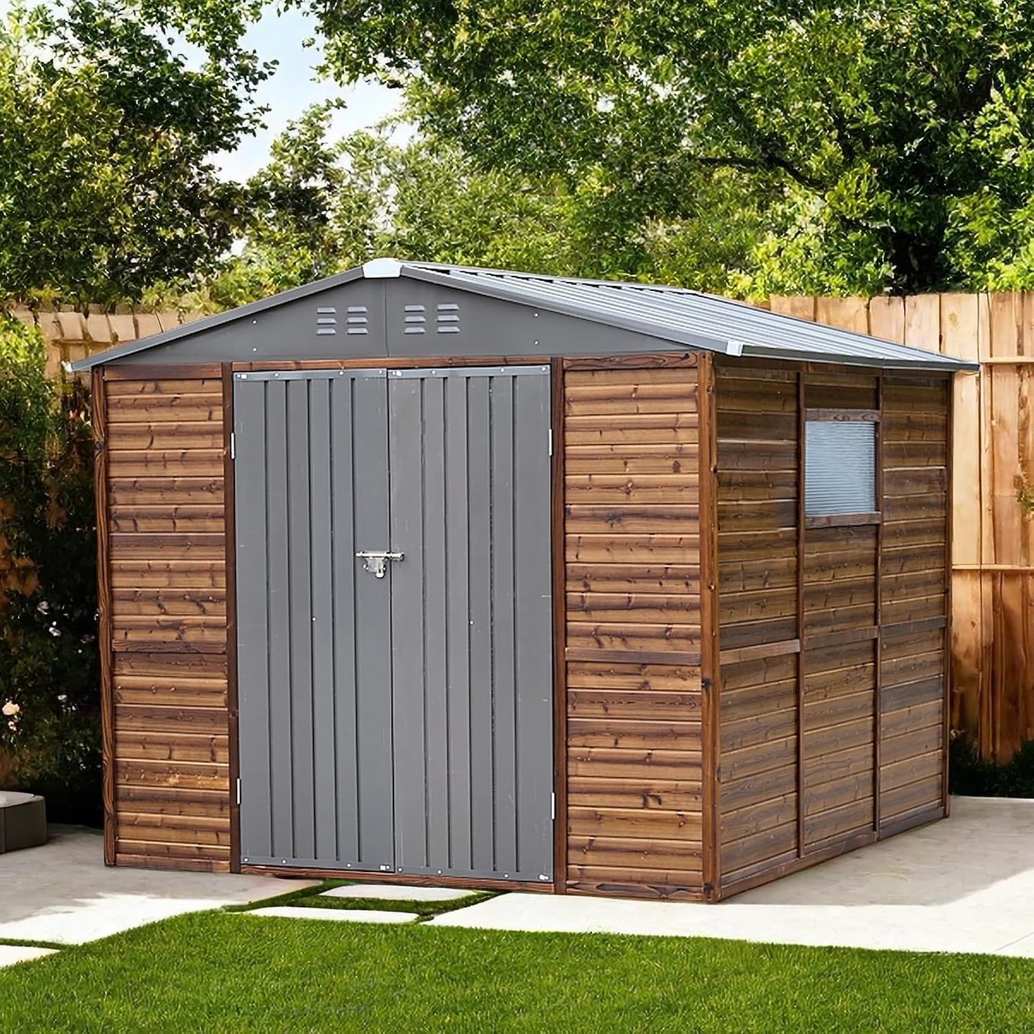 Gardening Tools Storage - 8x8 FT Dış Mekan Ahşap ve