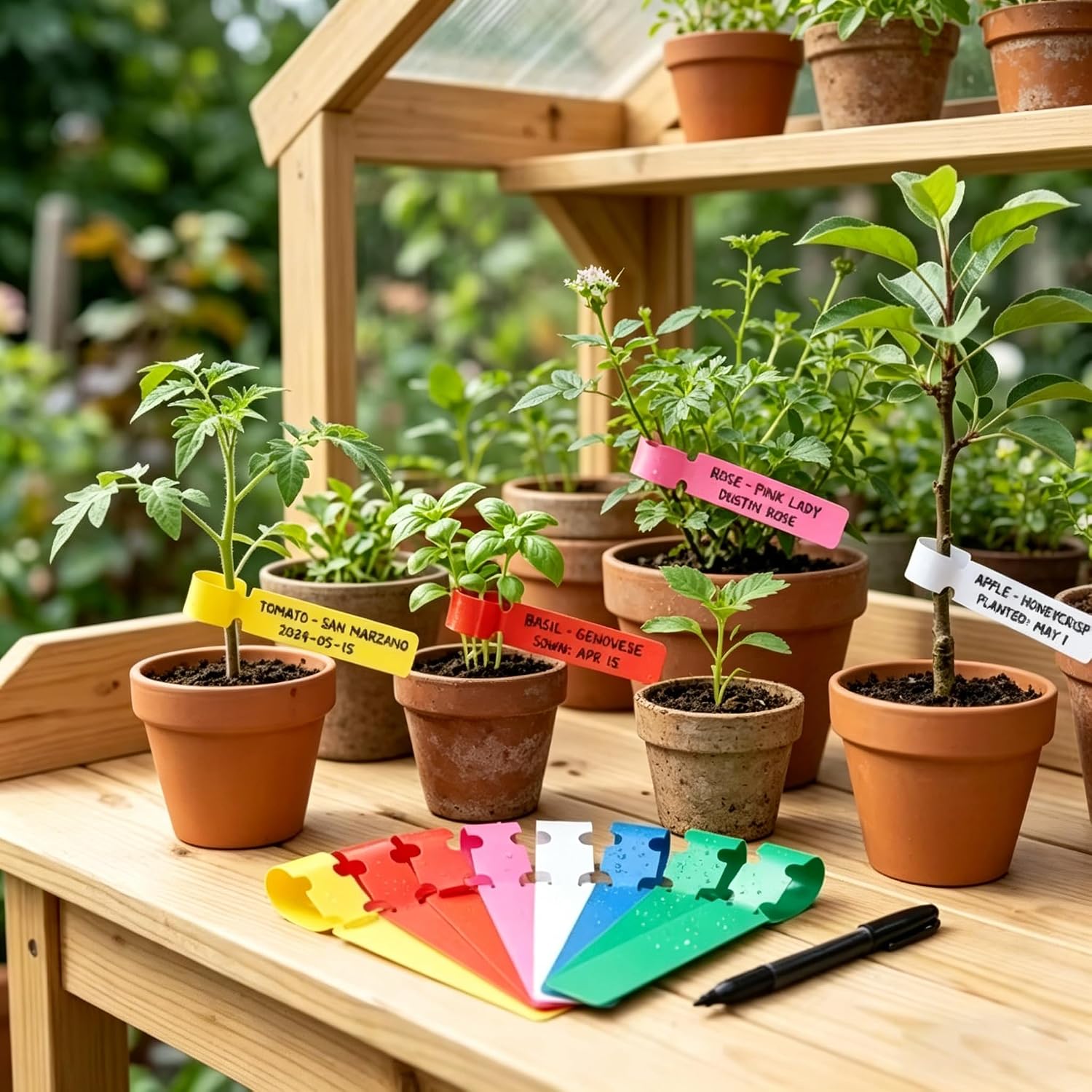 Gardening Tools Labeled - 100 adet Su Geçirmez Bitki Etiketi,