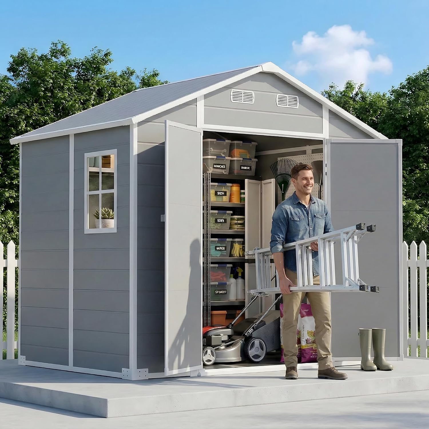 8x6 FT Dış Mekan Depolama Kulü - Gardening Tools Storage incelemesi ve fiyatı