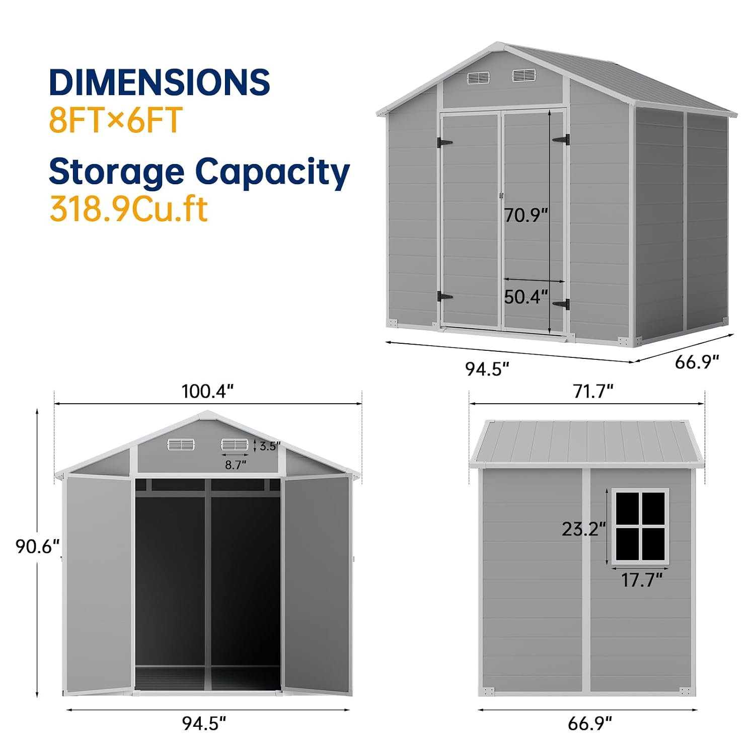 8x6 FT Dış Mekan Depolama Kulü - Gardening Tools Storage incelemesi ve fiyatı