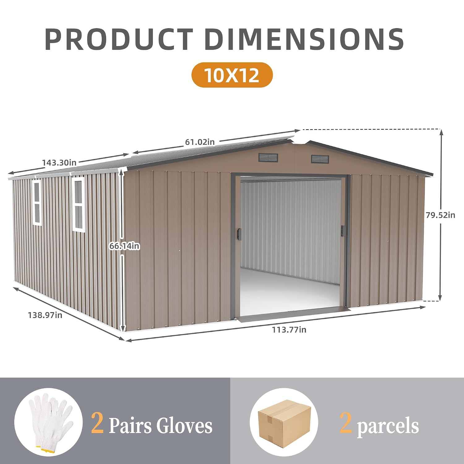 10x12 FT Dış Mekan Metal Depol - Gardening Tools Storage incelemesi ve fiyatı