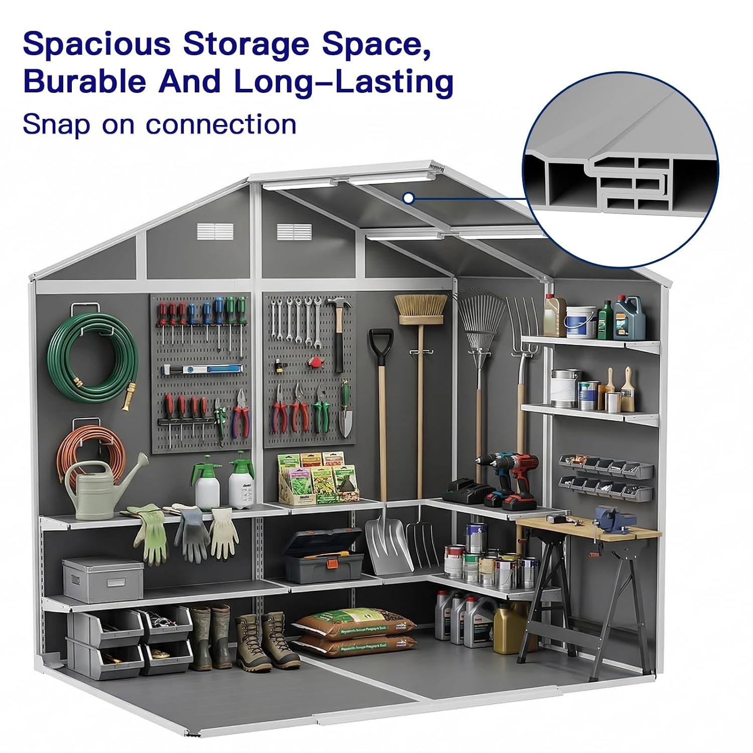 8×6 FT Yerden Su Geçirmez Bahç - Gardening Tools Storage incelemesi ve fiyatı