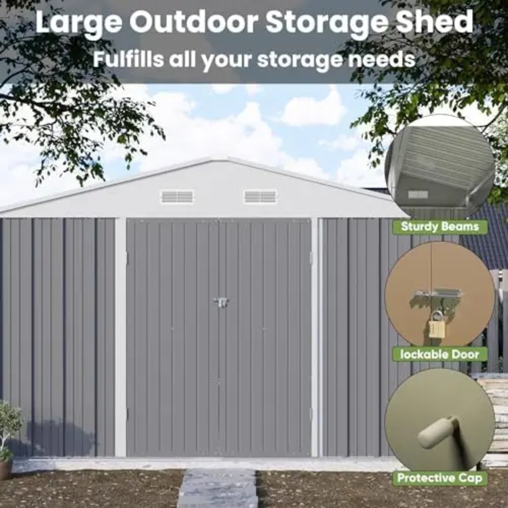 10x10 FT Metal Depolama Kulübe - Gardening Tools Storage incelemesi ve fiyatı
